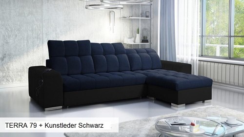 Ecksofa POGO 1 Schlaffunktion Bettkasten Ladegerät Mediasofa Wohnzimmer Grau 16 - Bild 42 von 48