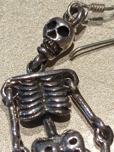 Sterling Silver Skeleton Earrings - Picture 11 of 11