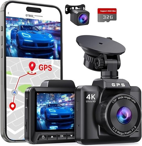 GT802 4K Dash Camera 32GB - BLACK - NEW IN BOX - Picture 3 of 7