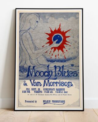 Moody Blues Van Morrison 1970 Tour Poster - Live Up To 36''