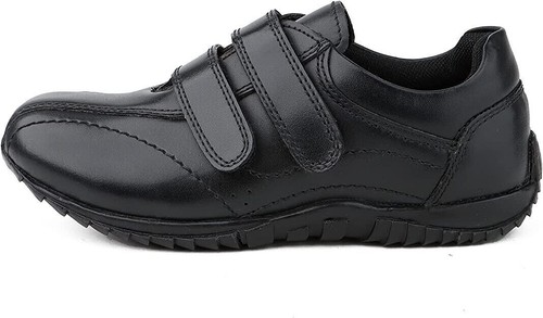 DIVCHI Jungen Mädchen Schulschuhe schwarz Leder Easy Touch Verschluss Schuhe für Kinder - Bild 5 von 5