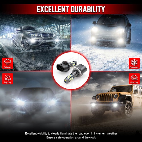 For Hyundai Tucson 2014-2015 2x LED Fog Light Bulbs Lamp 2Pcs 6000K 880 890 899 - Picture 9 of 11