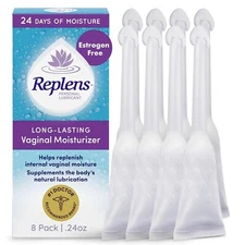 Replens Long-Lasting Vaginal Moisturizer, 8ct with single-use applicator