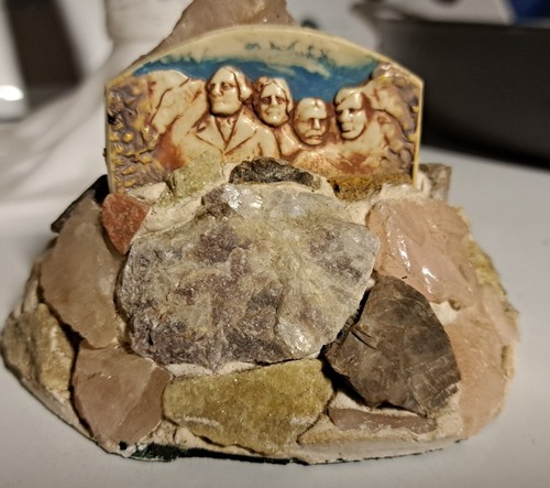 Vintage 50-60's Mount Rushmore Geology Souvenir So Dakota Rocks Stones Gemology - Picture 2 of 4