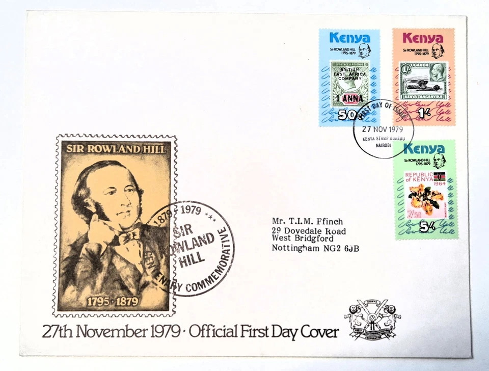 Kenya 1979 First Day Cover Commemorating Sir Rowland Hill plus Info sheet - Image 2 of 3