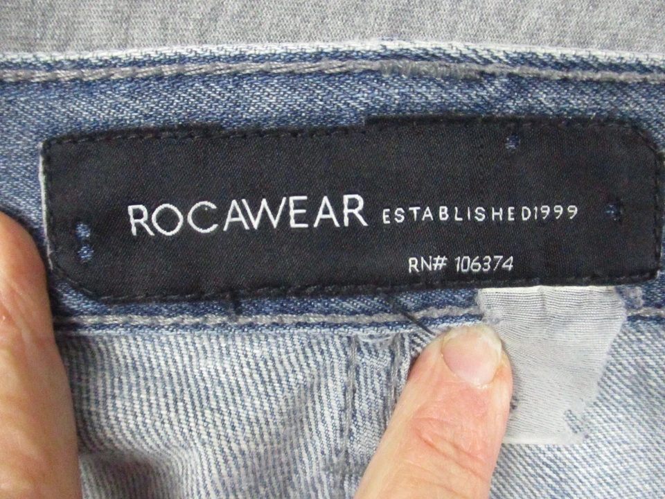 Pantalones Cortos de Jean Rocawear Para Hombres 52 Pantalones Cortos de Denim Hip Hop Sueltos Patinador Pierna Ancha Foto 4 de 4