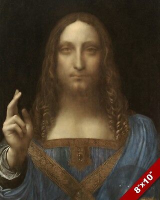 SALVATOR MUNDI LEONARDO DA VINCI DAVINCI ART PAINTING REAL CANVAS 8X10 PRINT