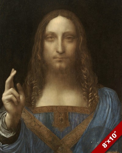 SALVATOR MUNDI LEONARDO DA VINCI DAVINCI ART PAINTING REAL CANVAS 8X10 PRINT - Picture 1 of 5
