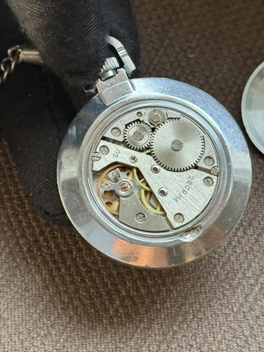Vintage Watch Pocket Raketa Mechanical Soviet Chain Open Face Men Rare Old Ships - Picture 20 of 24