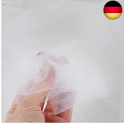 Tüll Stoff Rolle, 15cm x 91.5m Weiß Tüllstoff Tüllband für Brautschleier, Brau - Bild 3 von 7
