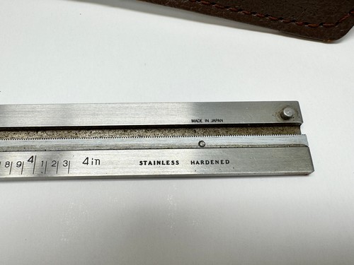 Summit Slide Messschieber 7" Edelstahl .001 Vintage Werkzeug Ledertasche Japan - Bild 5 von 8