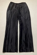 Tally Taylor Paris Pants Women's 14 Black Lightweight Wide Leg Elastic Waist