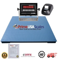 48" x 48" Floor Scale with Thermal Printer 10,000 lb x 1 lb 4x4 Pallet Scale