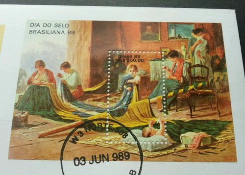 [SJ] Brazil Peter Bruno Painting Homeland 1989 FDC (banknote coin cover) - Picture 2 of 10