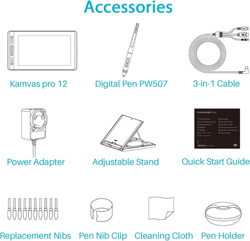 KAMVAS Pro 12 Drawing Tablet with Screen Graphics Drawing Monitor Full-Laminated - Picture 7 of 12