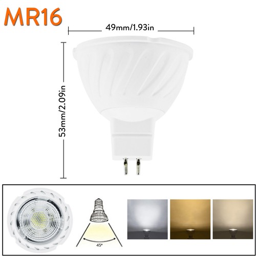 1X 10X Led Spotlights Gu10 Gu5.3 Mr16 7W Dimmable 12V 220V Gu10 Spotlight Lamps - Picture 19 of 19
