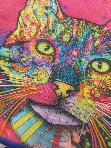 Oversized Canvas Tote Cat 15x17 - Picture 3 of 7