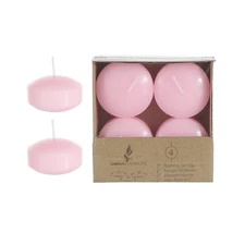Mega Candles - Unscented 2" Floating Disc Candles - Pink, Set of 12
