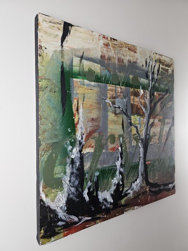 ART - Original Signed Kimberly Stapleton Abstract Painting 23.75x23.75 Modern - Picture 7 of 12