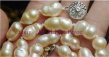 Huge 10-16mm Rare White Baroque Freshwater Cultured Pearl Necklace 18"