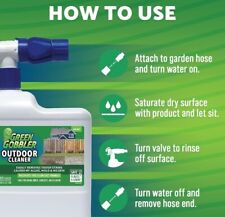 Outdoor Cleaner Hose End Spray Mold Mildew Algae Stain Remover Concentrate 64oz 0.36 per fl oz
