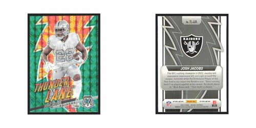 2023 Panini Mosaic Green Josh Jacobs Raiders #TL-JJA - Foto 3 di 3