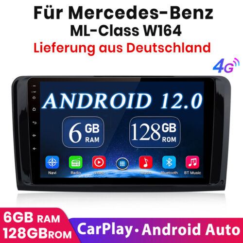 6+128G Android 12 DAB + autoradio Navi Carplay pour Mercedes Classe ML/GL W164 X164 - Photo 1/11