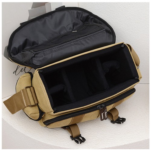 Vintage Waterproof Canvas Camera Bag Shoulder Insert Case For Nikon Canon Sony - Picture 18 of 21