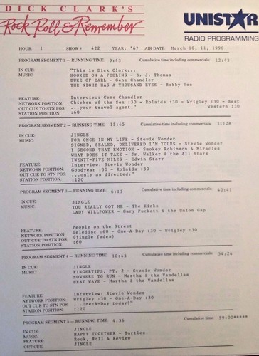 RADIO SHOW: DICK CLARK'S RR&R 3/10/90 STEVIE WONDER TRIBUTE & '67 14 INTERVIEWS  - Picture 3 of 6