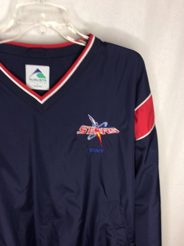 Augusta Sportswear Mens Large Windbreaker Blue Yellow Stars Staff V Neck #1247 - Picture 3 of 12
