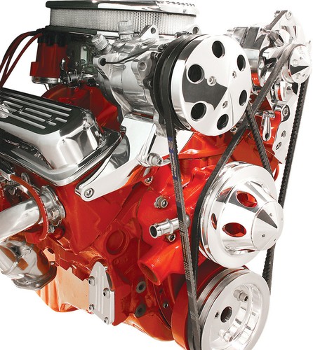 ALTERNADOR PULIDO BILLET SPECIALTIES Y SOPORTES DE AIRE ACONDICIONADO, MONTAJE SUPERIOR, SBC VORTEC, SWP - Imagen 3 de 3