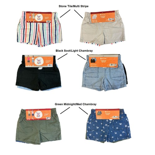 Member's Mark Girl's 2-Pack Elastic Waistband Woven Shorts