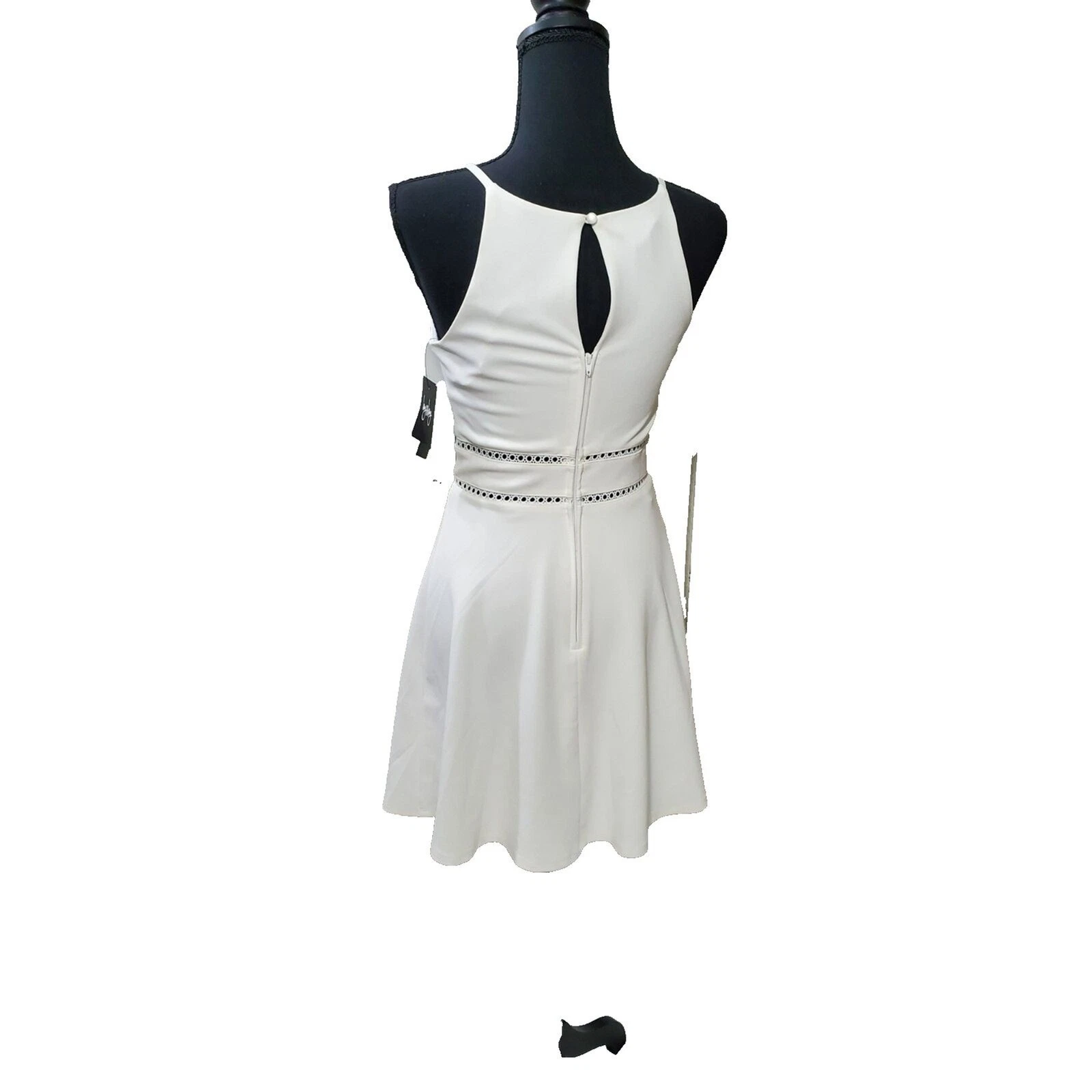 By & By Vestito Donna Taglia 1 Off White Estivo Girocollo Nuovo #17