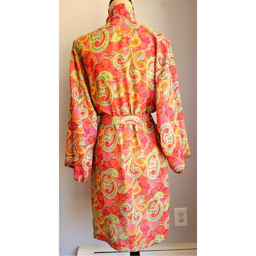 Josie Natori Floral Pink Kimono Belted Robe, Sz S, New - Picture 2 of 10