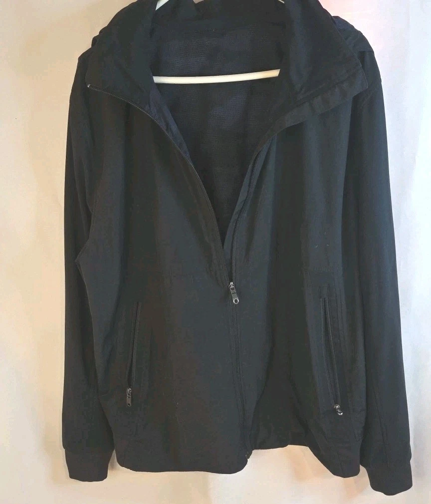 Lululemon Light Jacket Packable Zip Hooded Black/Camo Men Size XLarge