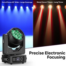 8Packs 250W 7 RGBW LED Focusing Bee's Eye Moving Head Light DMX Zoom Wash Beam