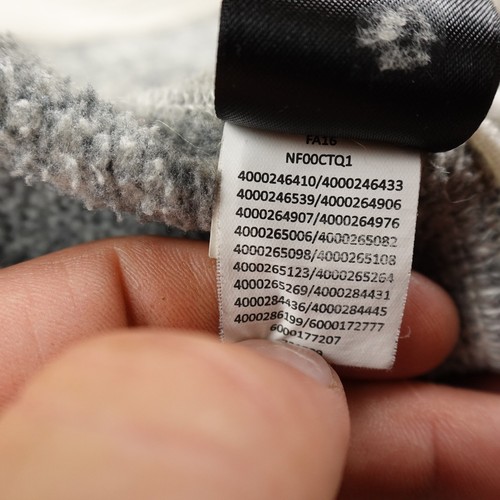 North Face Jacket Womens Small Gray White Hooded Full Zip Fleece Zip Coat Hoodie - Picture 13 of 14