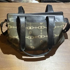Etienne Aigner Canvas Brown Large Monogrammed Handbag PreOwned New without tags