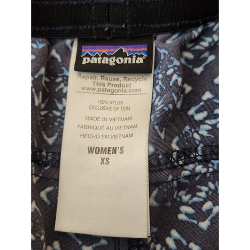 PATAGONIA Baggies shorts Women's size XS Blue Geometric drawstring - Picture 4 of 7