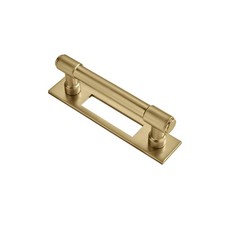5 Pack 3 inch Brushed Gold Cabinet Pull Backplate with Base Drawer Pulls