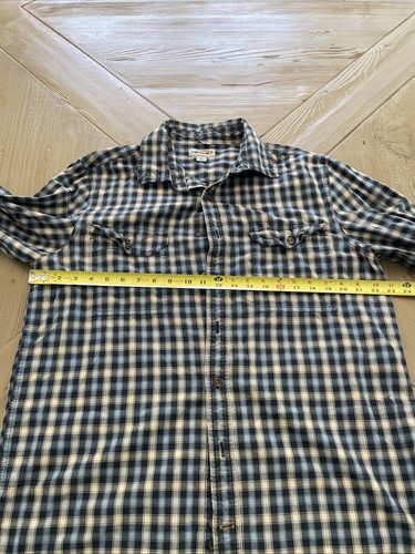 Carhartt Flannel Shirt Mens size Medium Heavy Relaxed Fit Long Sleeve Blue - Picture 7 of 7