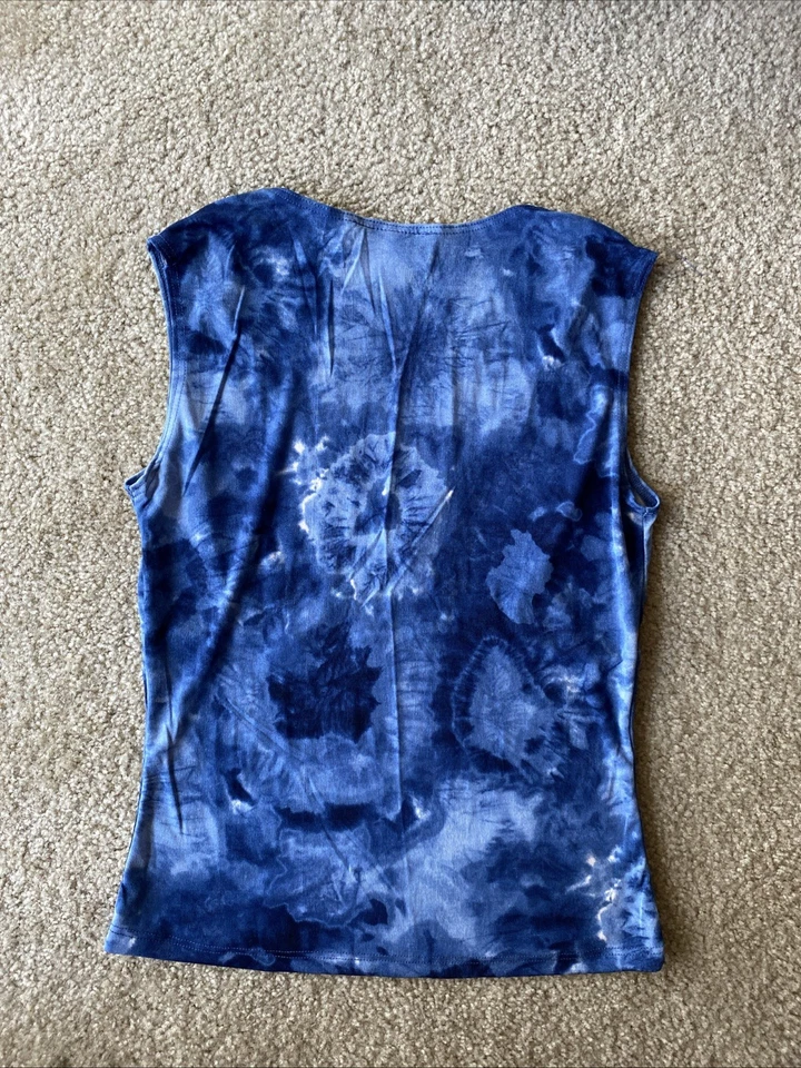 Blusa regata vintage corante azul doce para os olhos Y2K tamanho G - Imagem 3 de 3