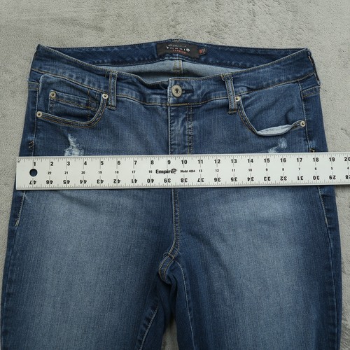 Torrid Jeans Women's Size 14R Blue High-Rise Skinny Denim 28" Inseam Distressed - Picture 7 of 16