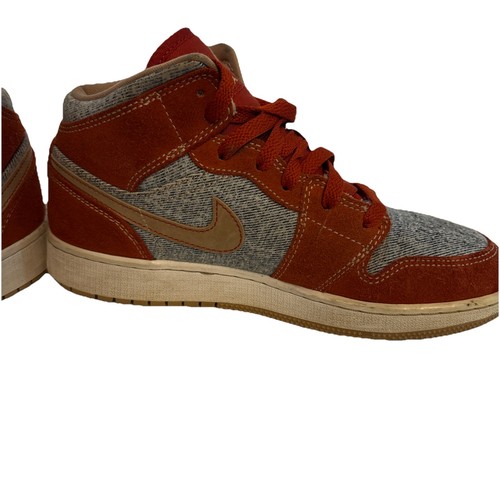 Nike Air Jordan YOUTH 1 Mid SE 'Denim Red' Size 5Y BLUE & RED JORDAN 1 - Picture 19 of 21