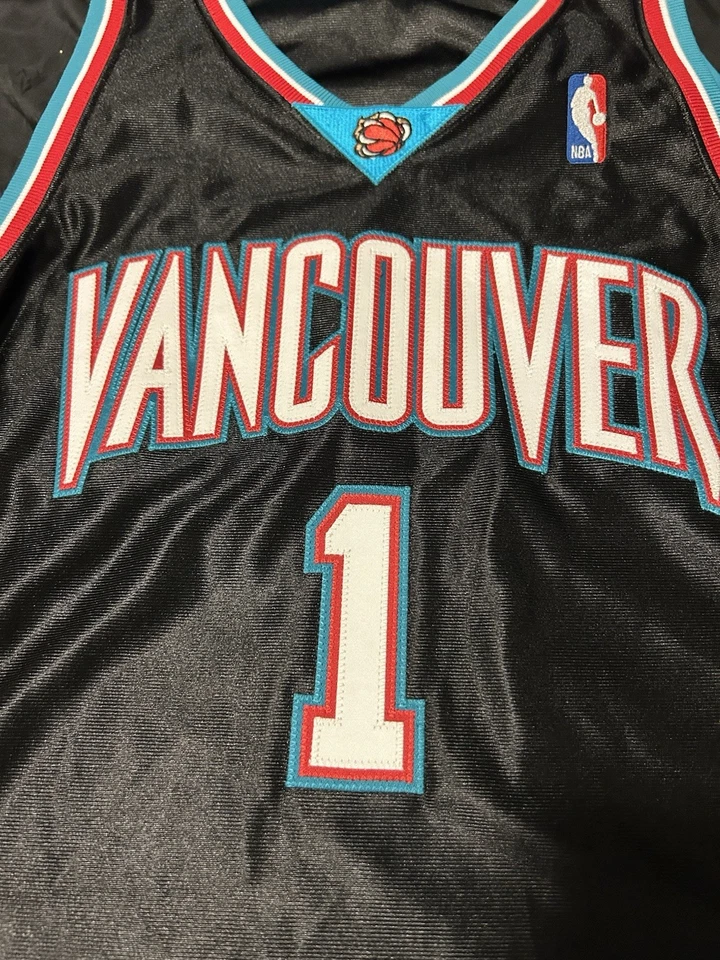 Vancouver Grizzlies Trucustoms Basketball Jersey Size.40 Mahmoud Abdul-Rauf #1 - Image 2 of 4