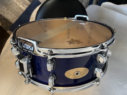 Premier Artist Maple 90s/2000s Blue Lacquer Snare Drum 14X5 1/2 Die cast Hoops! - Picture 4 of 15