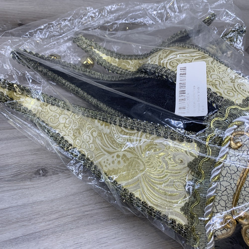 Schwarz & Gold musikalische Joker Narr Maskerade Maske Karneval weibliche Maske neu - Bild 6 von 8