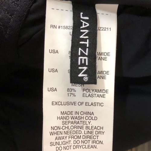 NWT Jantzen Glamour One-Piece Black Tummy Control Swimsuit Size 8 - Picture 5 of 5