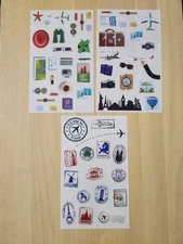 TRAVEL/VACATION Celebration Stickers Planner Crafts Scrapbook ~3 SHEETS