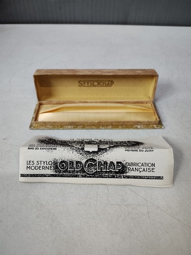 vintage 1940's Stylochap Fountain Pen lined box only & Pamphlet FRENCH FRANCE - Picture 1 of 14